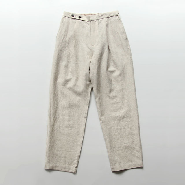 comm. arch. / Linen Cotton Herringbone Trousers - Mist