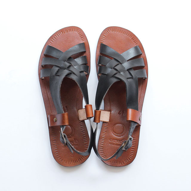 Caboclo / Leather Sandal - Black Fuzz