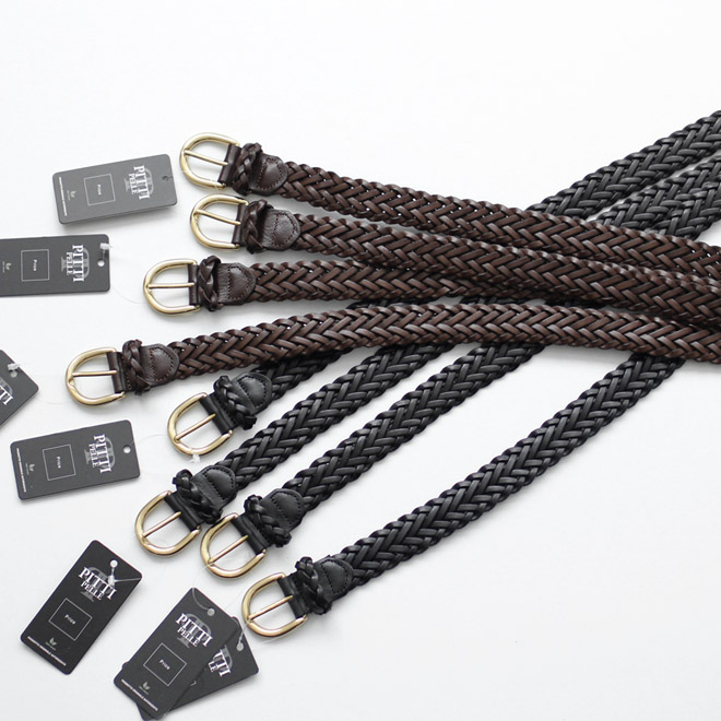 PITTI PELLE / Leather Mesh Belt Fuzz