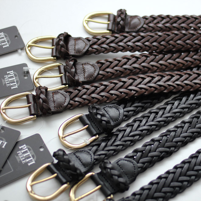 PITTI PELLE / Leather Mesh Belt Fuzz