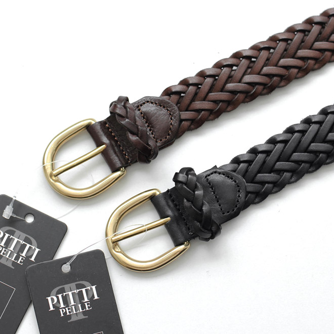 PITTI PELLE / Leather Mesh Belt Fuzz