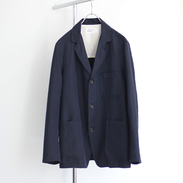 Universal Works / Three Button Jacket - Italian Herringbone Navy Fuzz